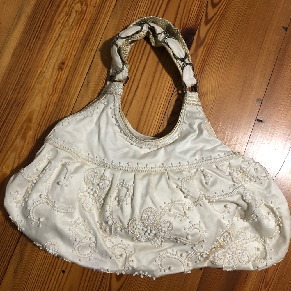 LAUNDRY tote purse with embroidery